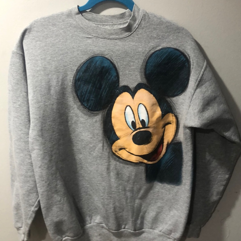 Grey Mickey face sweater